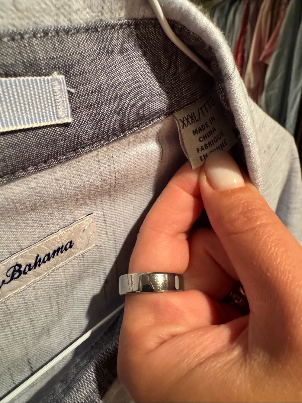 Tommy Bahama Pale Blue Long-Sleeve Button-Down Shirt - Picture 3 of 4